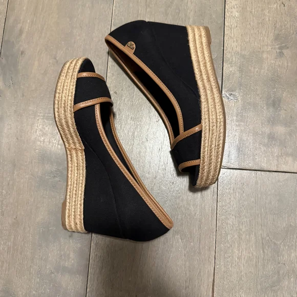 Tory Burch Black and Tan Espadrilles - Picture 3 of 4